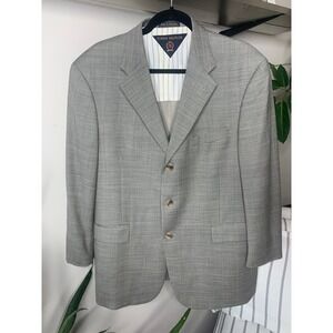 Tommy Hilfiger Mens 42S Grey Glen Plaid Worsted Wool 3-Button Blazer Sport Coat
